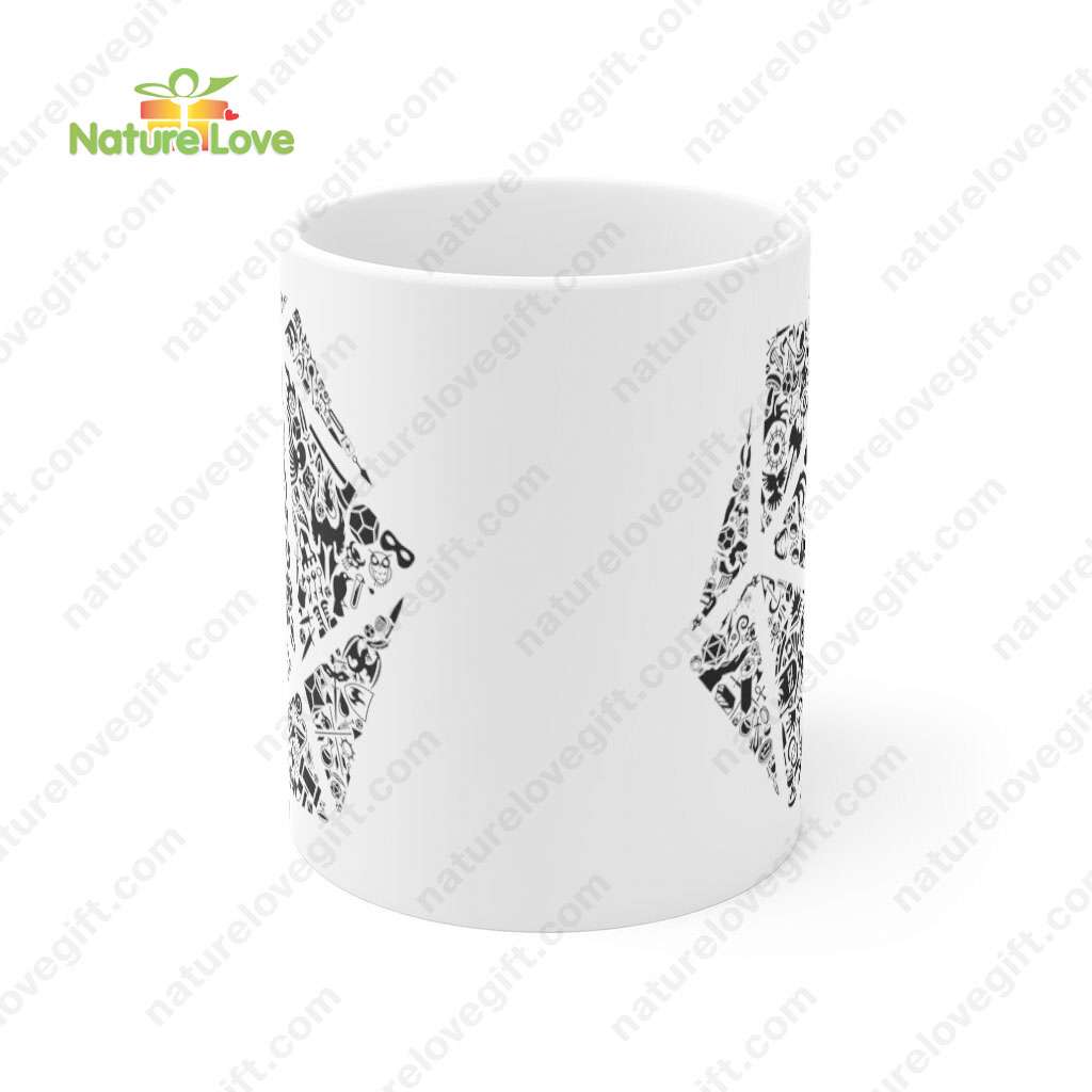 Mosaic D20 Mug DnD Dungeons and Dragons Gift