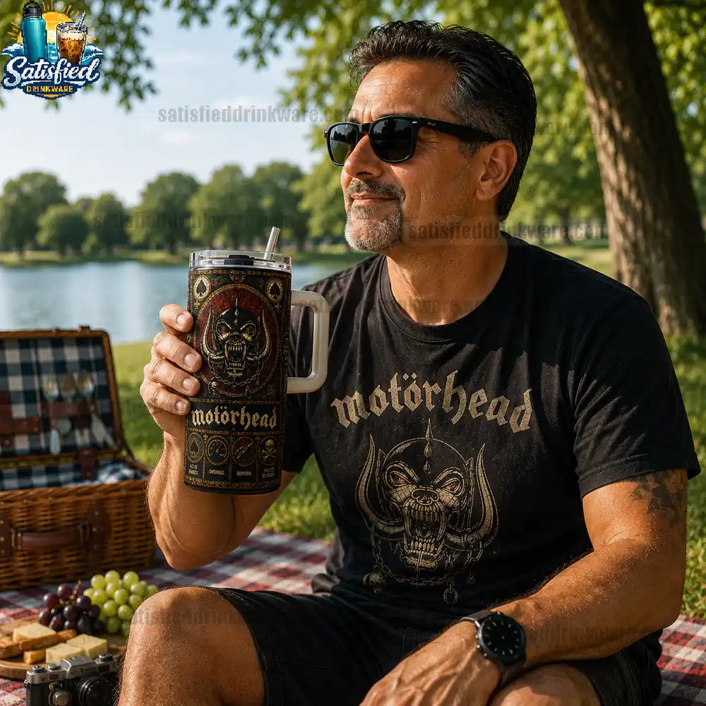 Motörhead Inspired Stainless Steel With Handle Tumbler 40oz