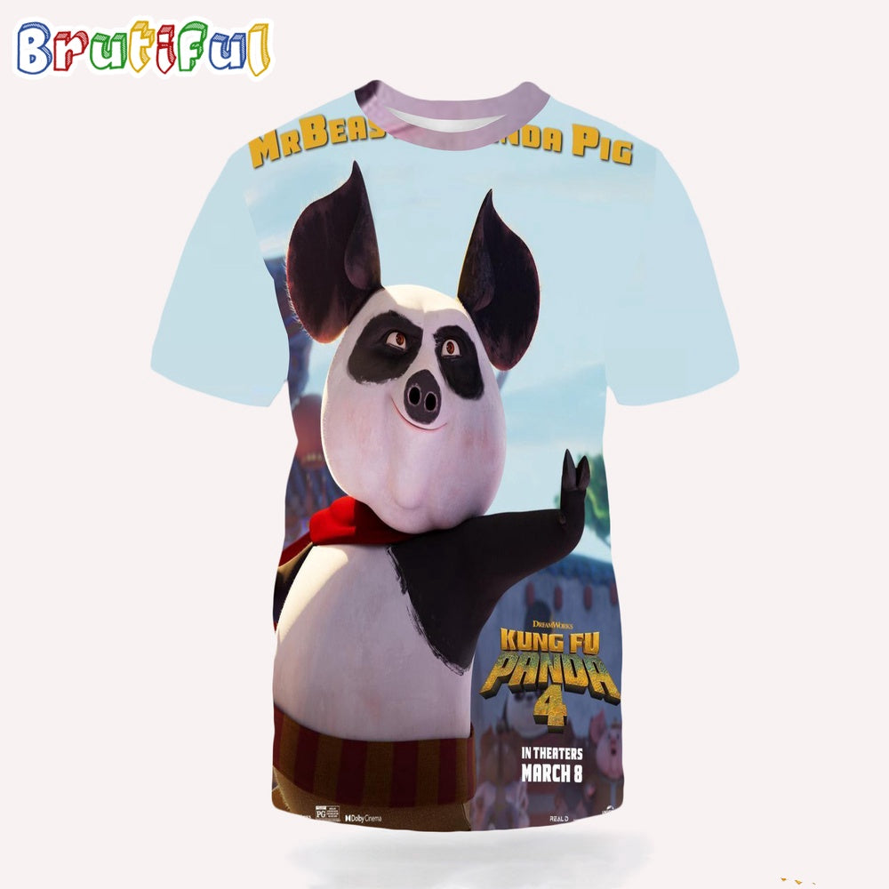 Mr. Beast Panda Pig Cameo Explained Kung Fu Panda 4 3D Shirt