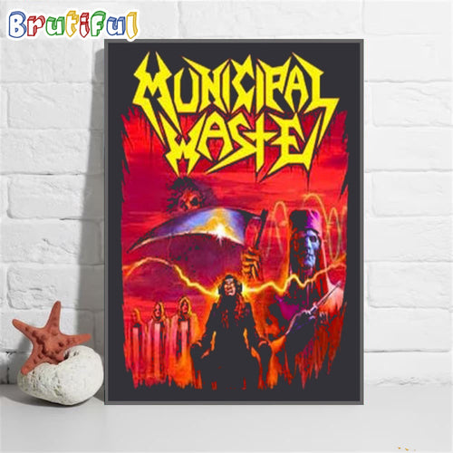 Municipal Waste Electrified Brain Reaper Tour 2024 Wall Art Poster Canvas
