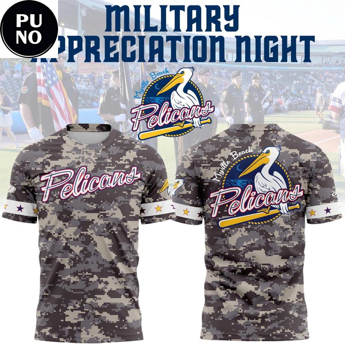Myrtle Beach Pelicans x Military Appreciation Night 2026 Hoodie T-Shirt
