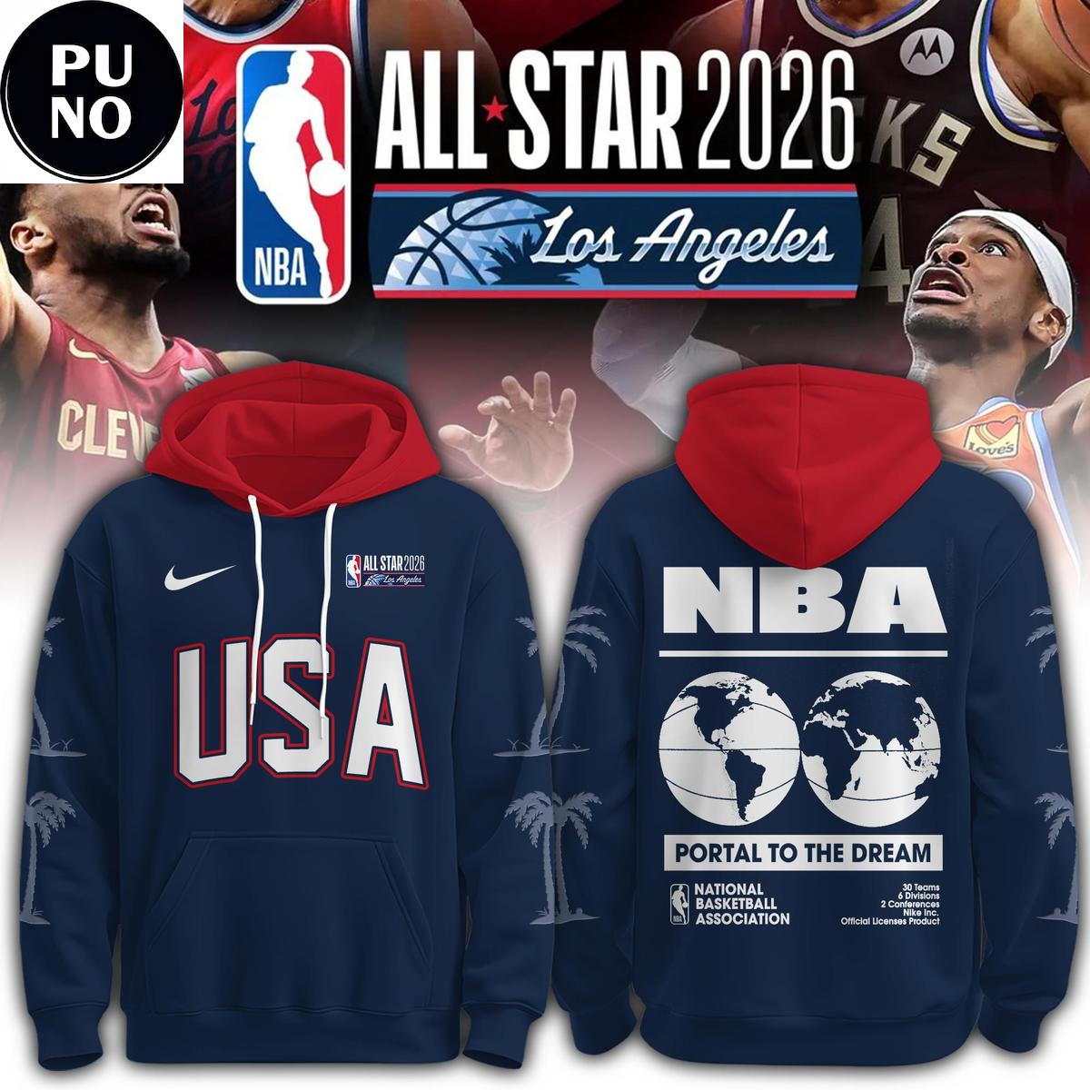 NBA All-Star 2026 Los Angeles USA Navy Hoodie