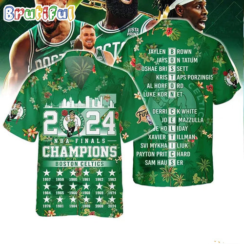 NBA Boston Celtics 2024 Champions Flower Tropical Hawaiian Shirt
