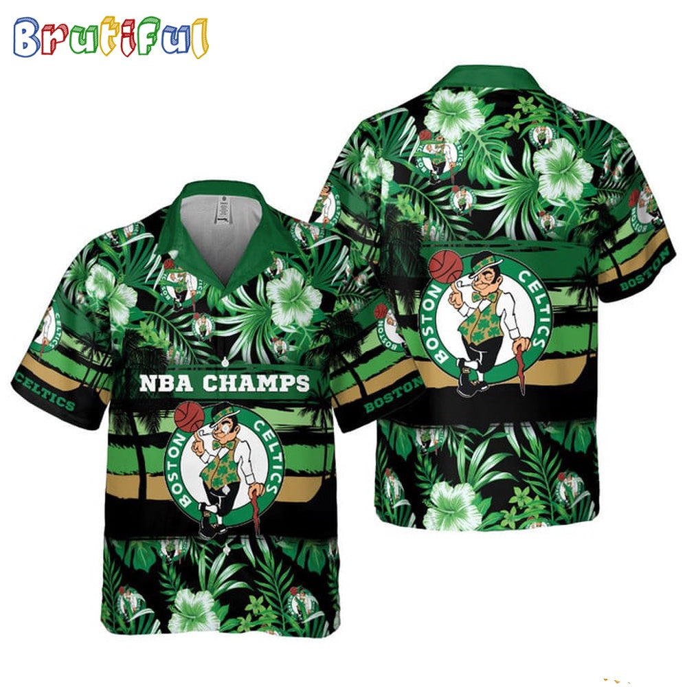 NBA Champs Boston Celtics Hawaiian Shirt Special Floral Summer Hawaiian Shirt