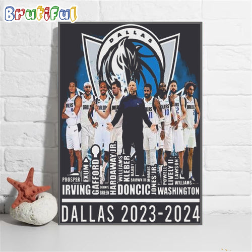 NBA Dallas Mavericks The Champions 2023-2024 Basketball Wall Art Poster Canvas