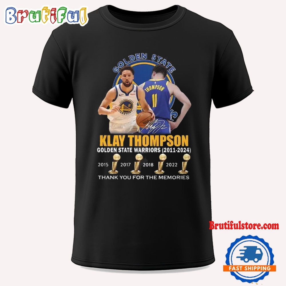 NBA Golden State Warriors Klay Thompson 2011-2024 Thank You For The Memories T Shirt