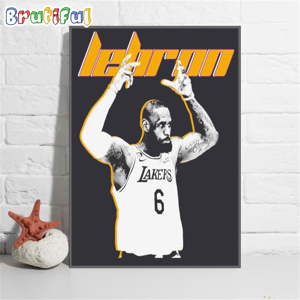 NBA Lebron James 6 Los Angeles Lakers Basketball Player Wall Art Poster Canvas