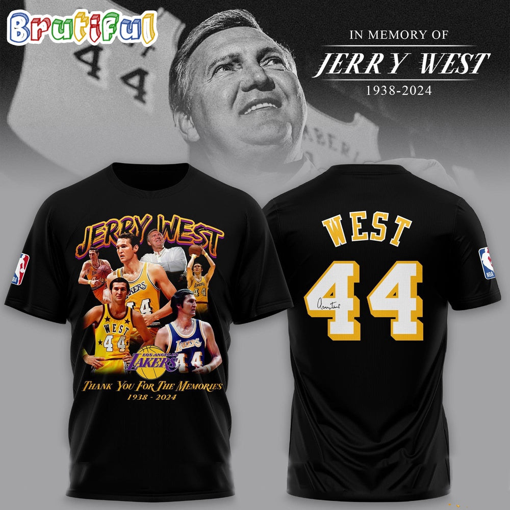 NBA Los Angeles Jerry West Thank You For The Memories 1938-2024 Signature T Shirt