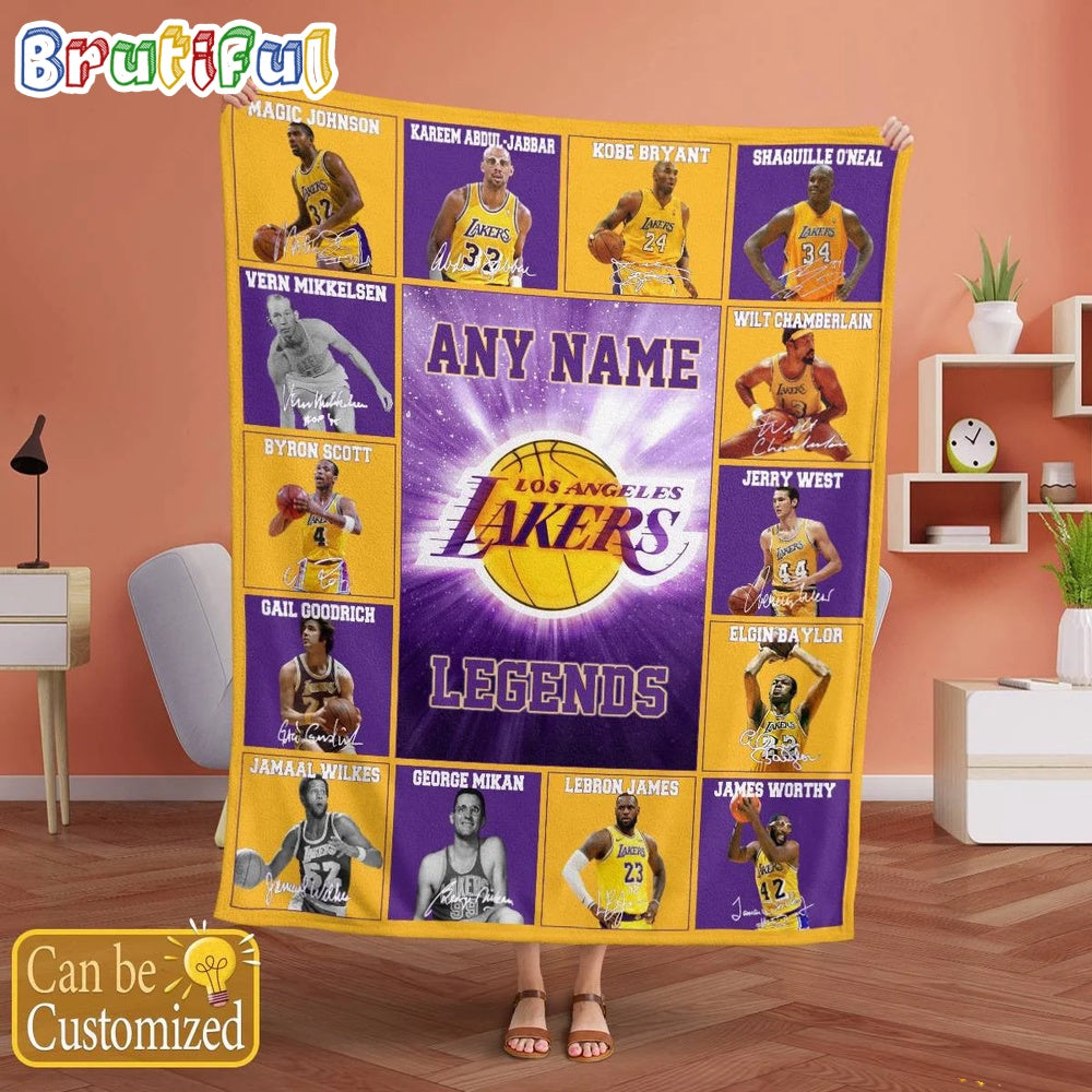 NBA Los Angeles Lakers Basketball Team Player Legends Blanket