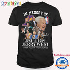 NBA Los Angeles Lakers Jerry West 1938-2024 Signature T Shirt