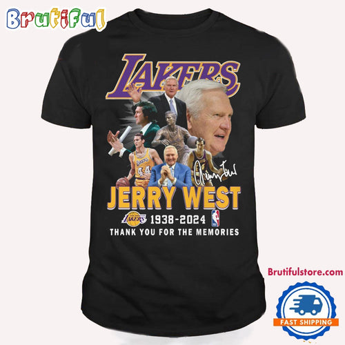 NBA Los Angeles Lakers Jerry West 1938-2024 Thank You For The Memories Signature T Shirt