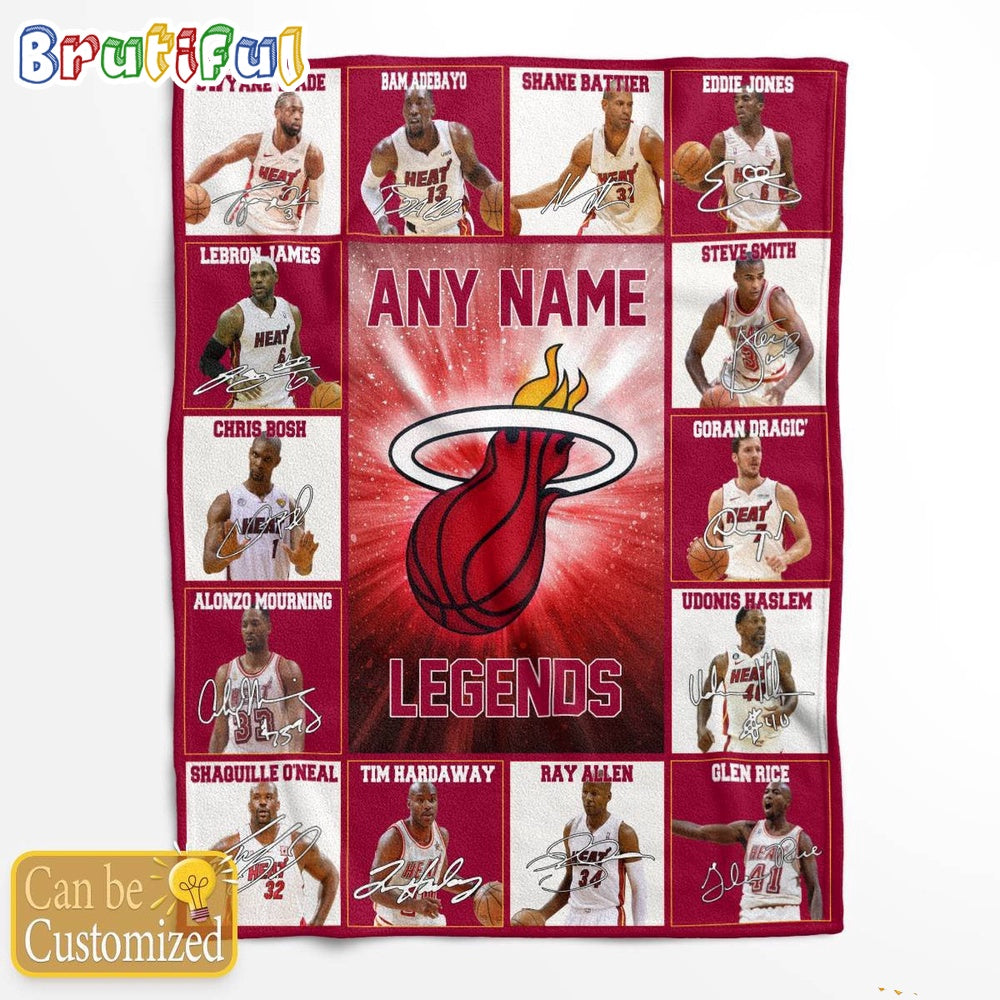 NBA Miami Heat Basketball Team Player Legends Blanket