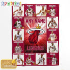 NBA Miami Heat Basketball Team Player Legends Blanket