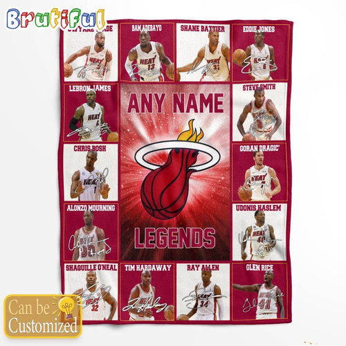 NBA Miami Heat Basketball Team Player Legends Blanket