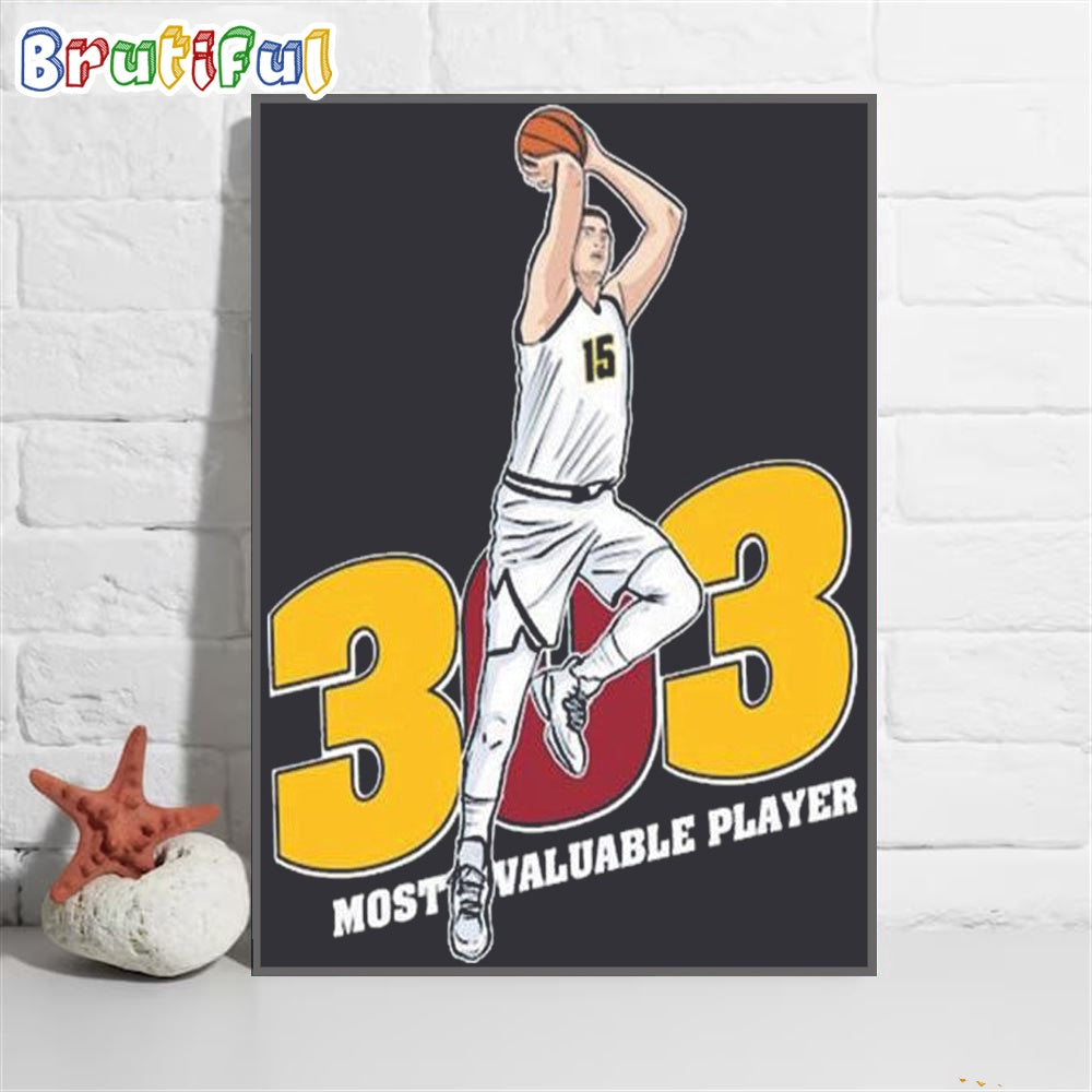 NBA Nikula Jokic 303 Most Valuable Player Wall Art Poster Canvas