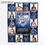 NBA Oklahoma City Thunder Basketball Team Player Legends Blanket
