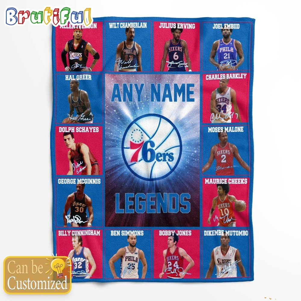 NBA Philadelphia 76ers Basketball Team Player Legends Blanket