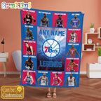 NBA Philadelphia 76ers Basketball Team Player Legends Blanket