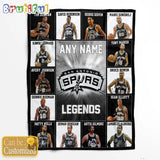 NBA San Antonio Spurs Basketball Team Player Legends Blanket
