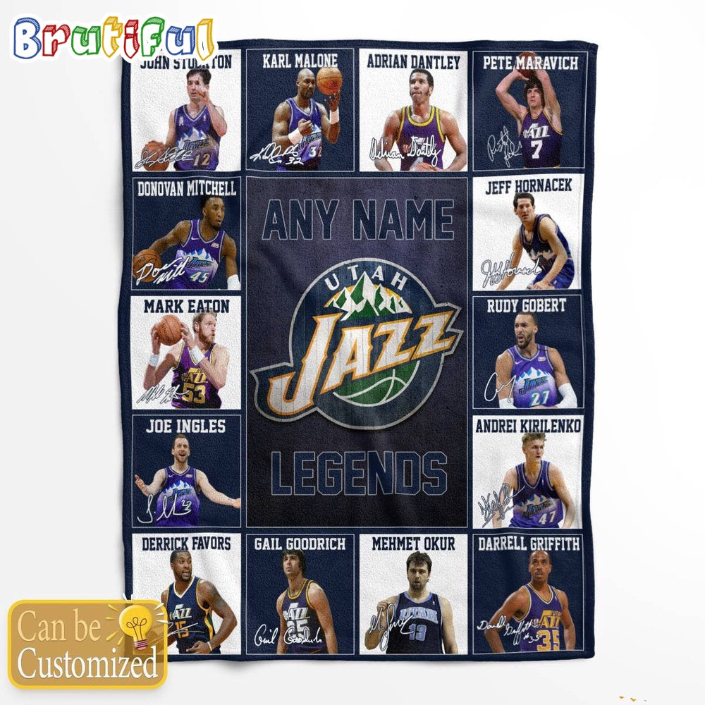 NBA Utah Jazz Basketball Team Player Legends Blanket