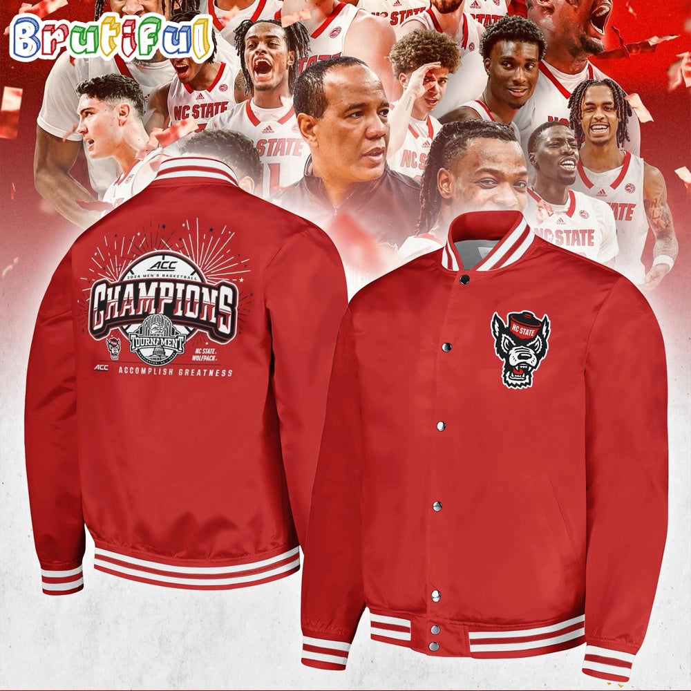 NC State Wolfpack 2024 ACC Men’s Basketball Conference Tournament Champions Baseball Jacket
