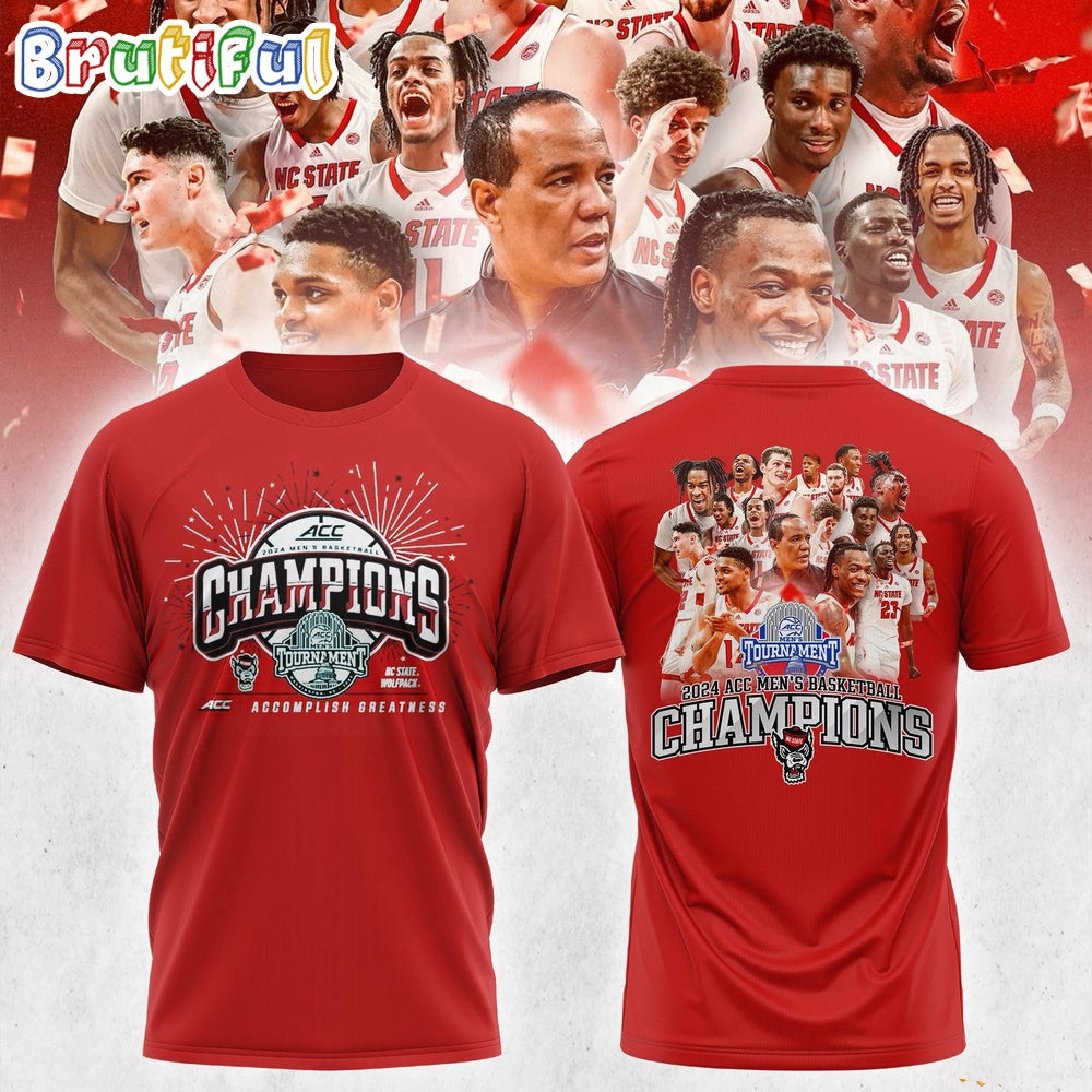 NC State Wolfpack 2024 ACC Men’s Basketball Conference Tournament Champions T-Shirt