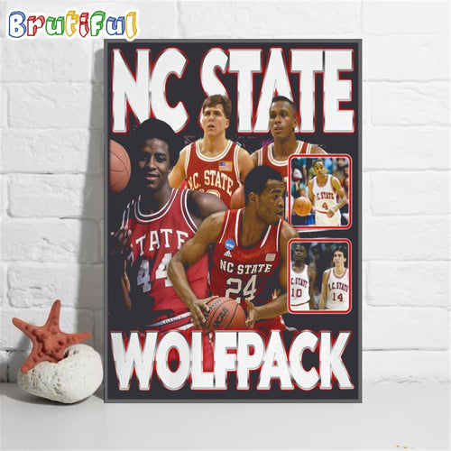 NC State Wolfpack NCAA Men’s Basketball 2024 Wall Art Poster Canvas