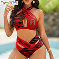 NC State Wolfpack Zebra Women Bikini Set Sporty Bikini Sets