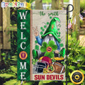 NCAA Arizona State Sun Devils Garden Flag St Patricks Day Gnome Shamrock Welcome Garden Flag