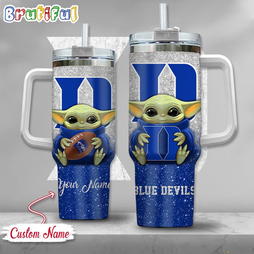 NCAA Duke Blue Devils Tumbler Baby Yoda Customzed Handle Cup