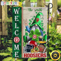 NCAA Indiana Hoosiers Garden Flag St Patricks Day Gnome Shamrock Welcome Garden Flag