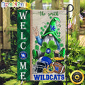 NCAA Kentucky Wildcats Garden Flag St Patricks Day Gnome Shamrock Welcome Garden Flag