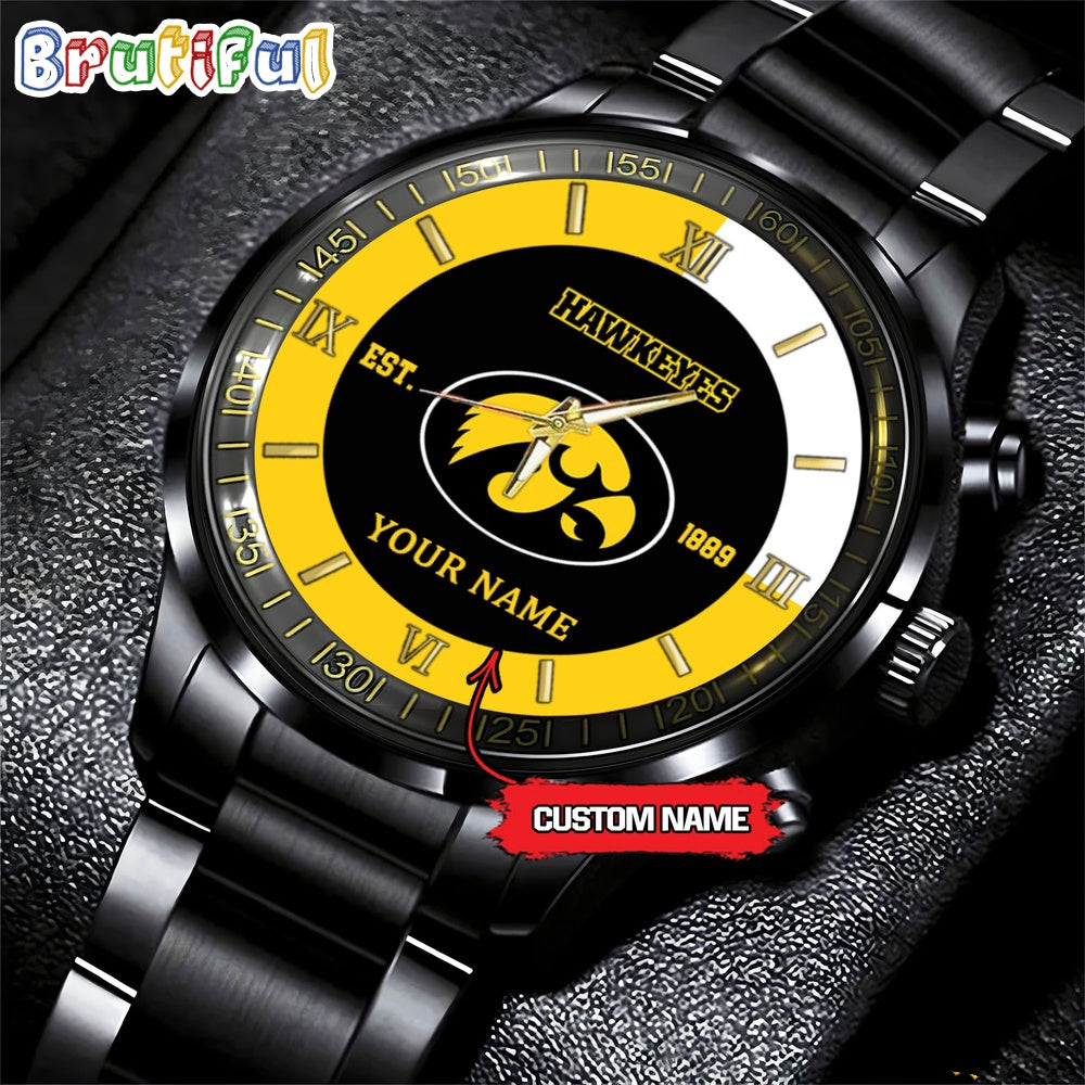 NCAA Lowa Hawkeyes Black Fashion Watch
