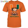 NCAA Miami T-Shirt Betty Boop Football Tshirt
