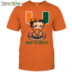 NCAA Miami T-Shirt Betty Boop Football Tshirt