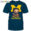 NCAA Michigan T-Shirt Betty Boop Football Tshirt