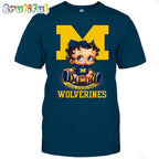NCAA Michigan T-Shirt Betty Boop Football Tshirt