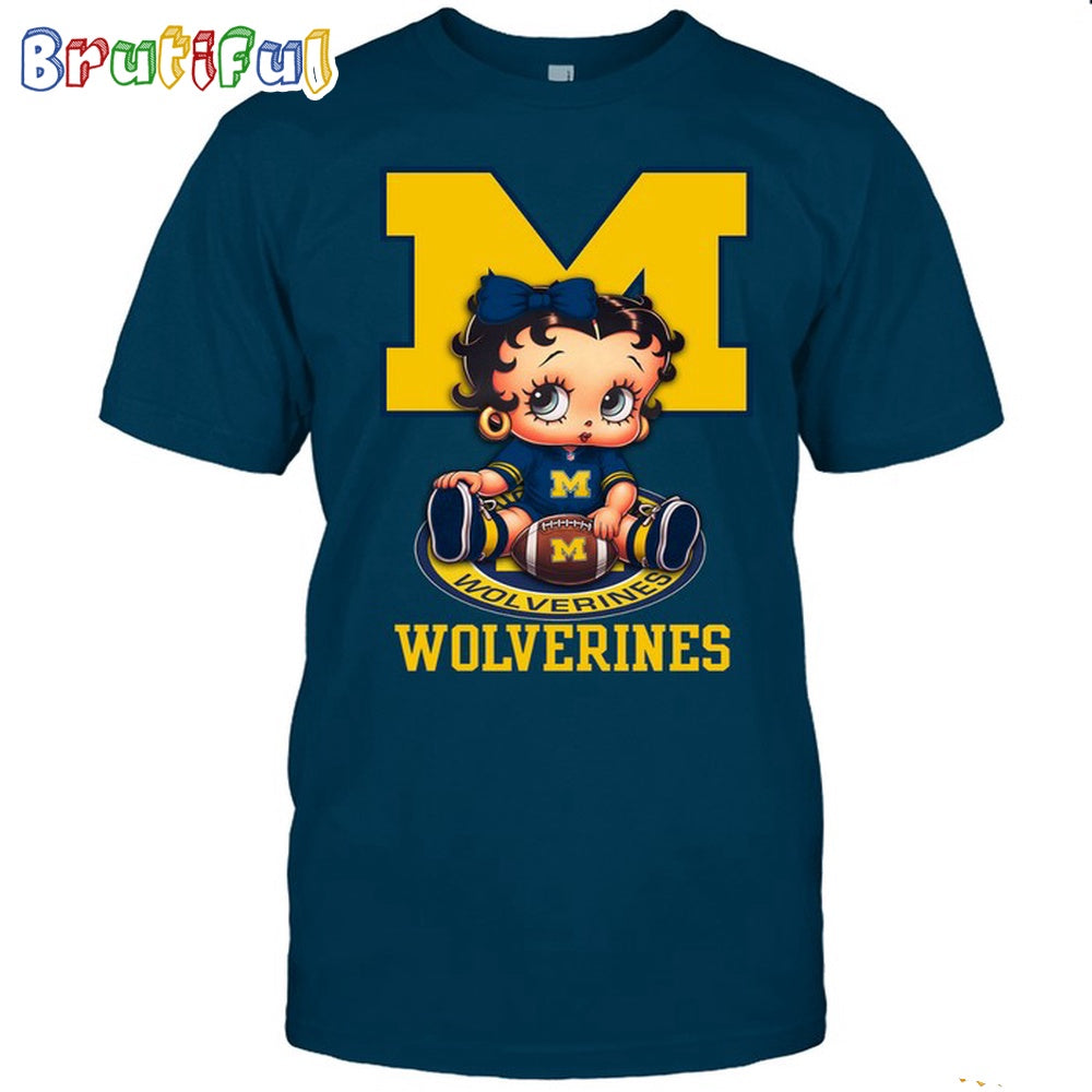 NCAA Michigan T-Shirt Betty Boop Football Tshirt