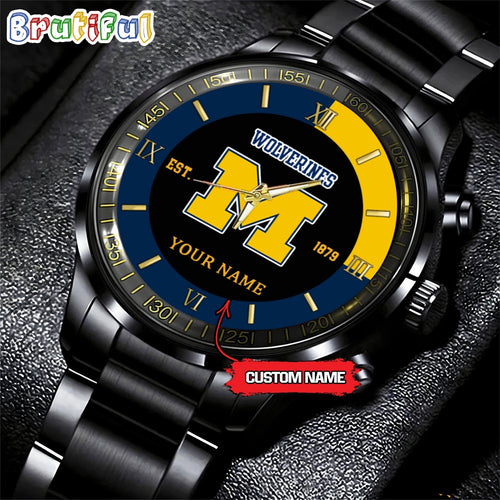 NCAA Michigan Wolverines Black Fashion Watch