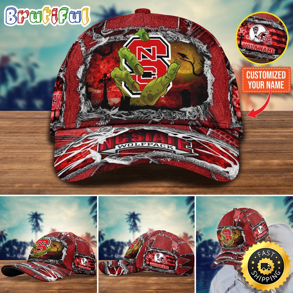 NCAA NC State Wolfpack Baseball Cap Halloween Custom Name Cap