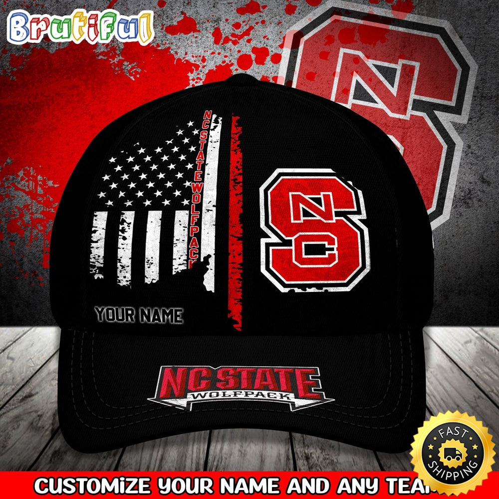 NCAA NC State Wolfpack Baseball Cap Your Name Custom Baseball Cap
