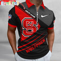 NCAA NC State Wolfpack Polo Shirt, Sporty Zip Polo Shirt