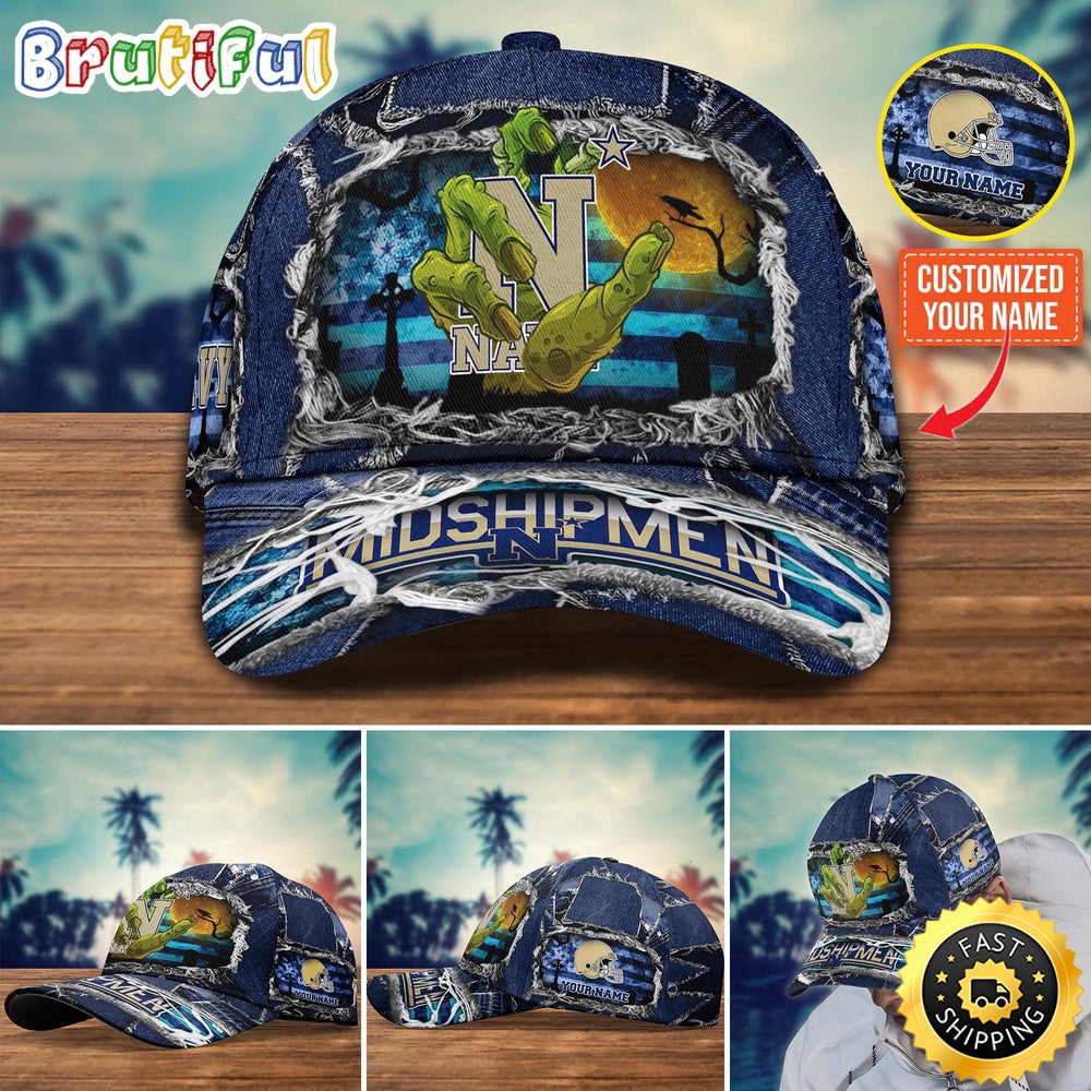 NCAA Navy Midshipmen Baseball Cap Halloween Custom Name Cap