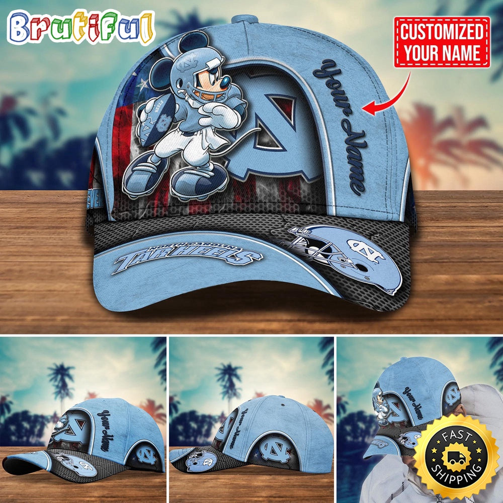 NCAA North Carolina Tar Heels Baseball Cap Mickey Mouse Custom Cap For Fans