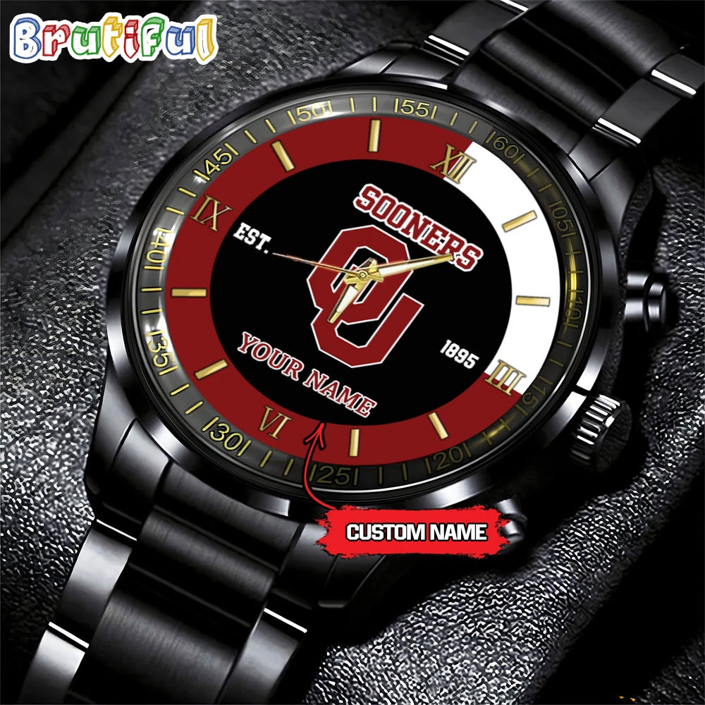 NCAA Oklahoma Sooners Black Fashion Watch