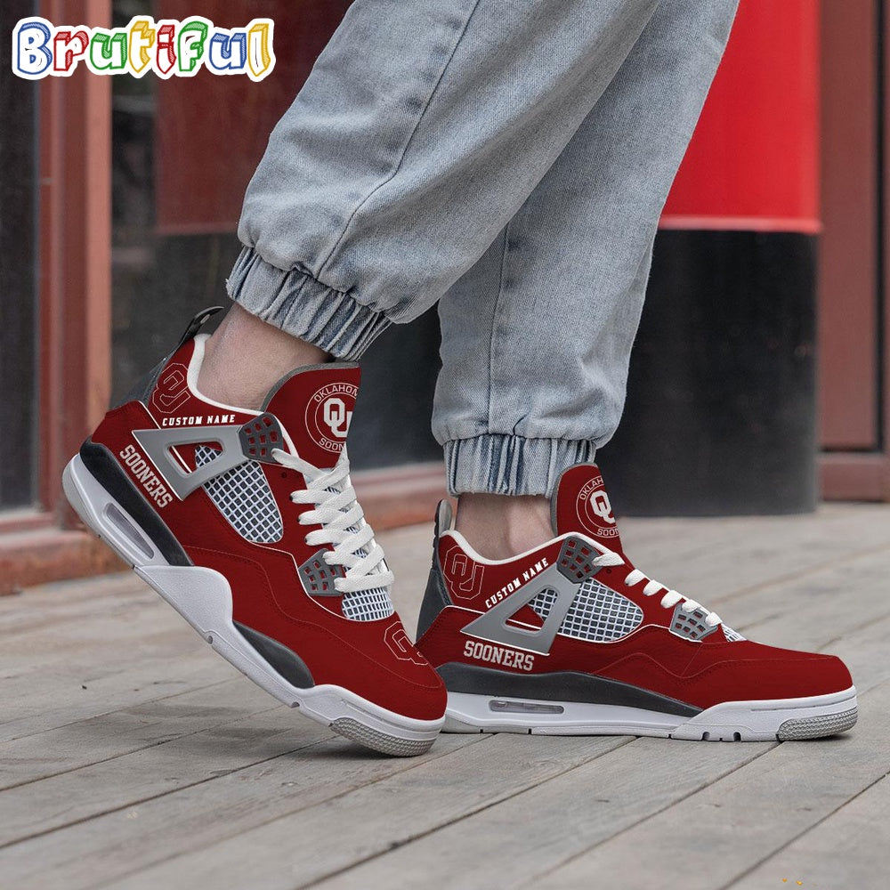 NCAA Oklahoma Sooners Sport Team Air Jordan 4 Shoes, Personalized AJ4 Sneaker