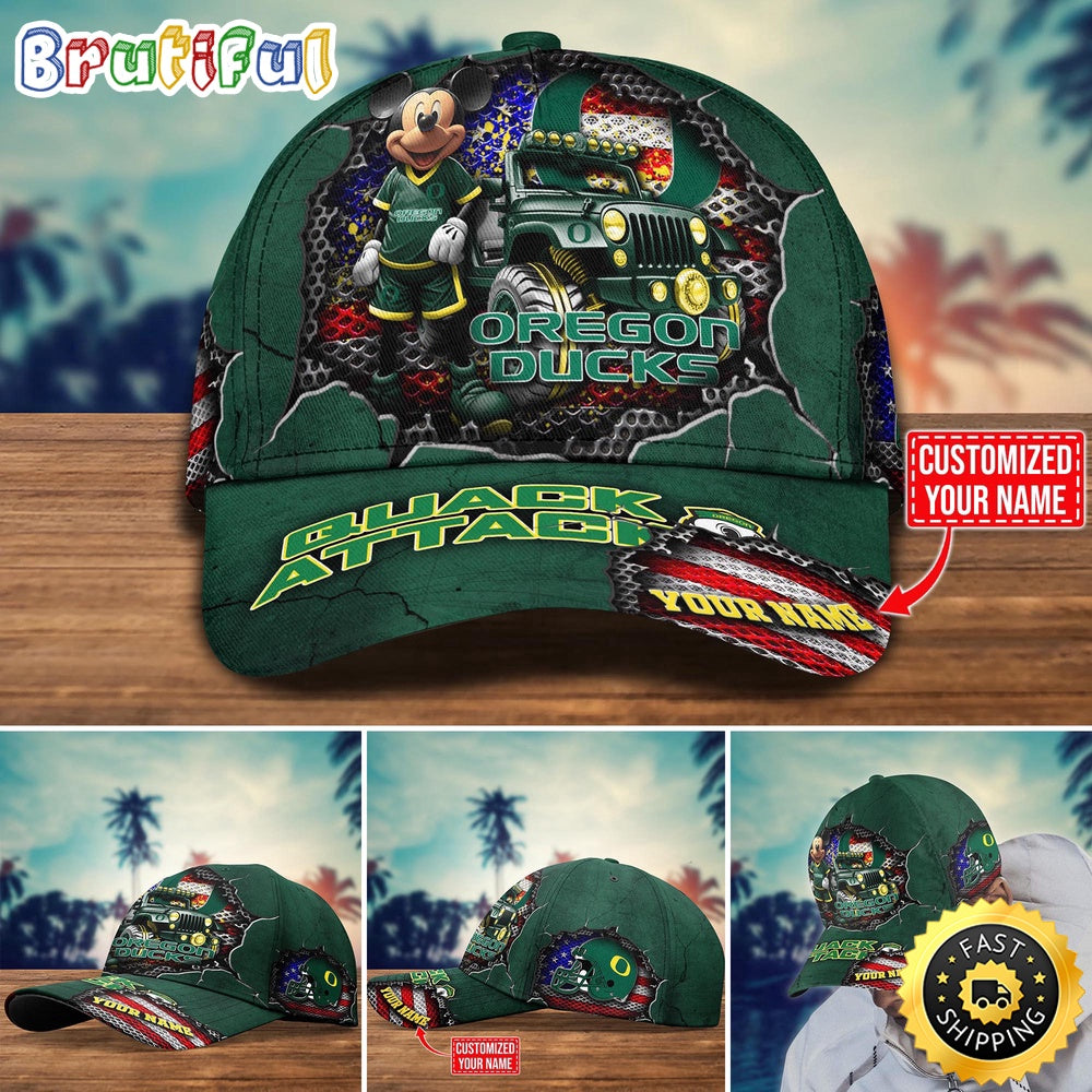 NCAA Oregon Ducks Baseball Cap Trending Customize Cap