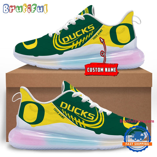 NCAA Oregon Ducks Women’s Rainbow Atmospheric Cushion Running Shoes, Football Women’s Shoes