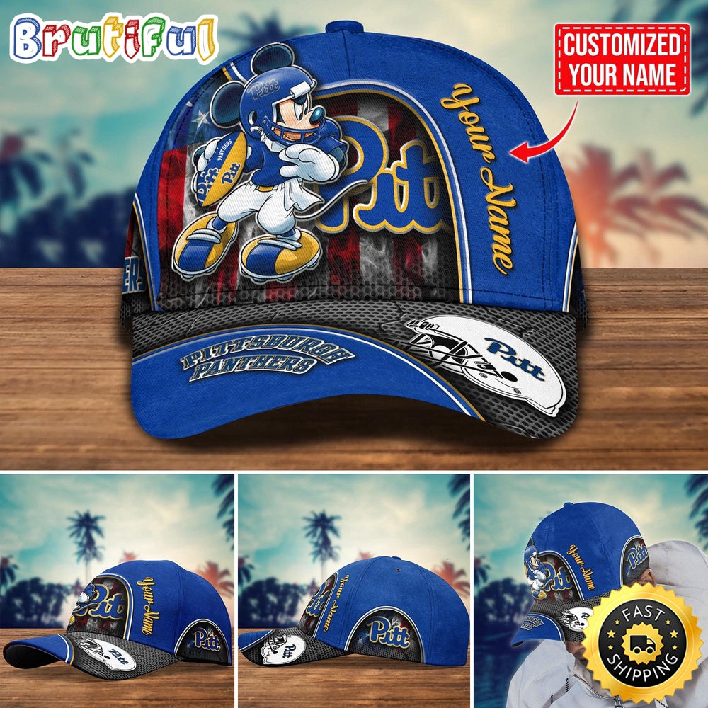 NCAA Pittsburgh Panthers Baseball Cap Mickey Mouse Custom Cap For Fans