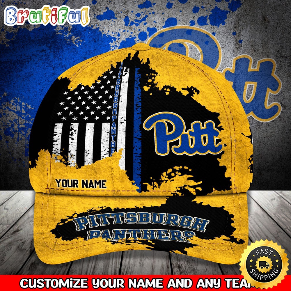 NCAA Pittsburgh Panthers Baseball Cap Your Name Custom Baseball Cap